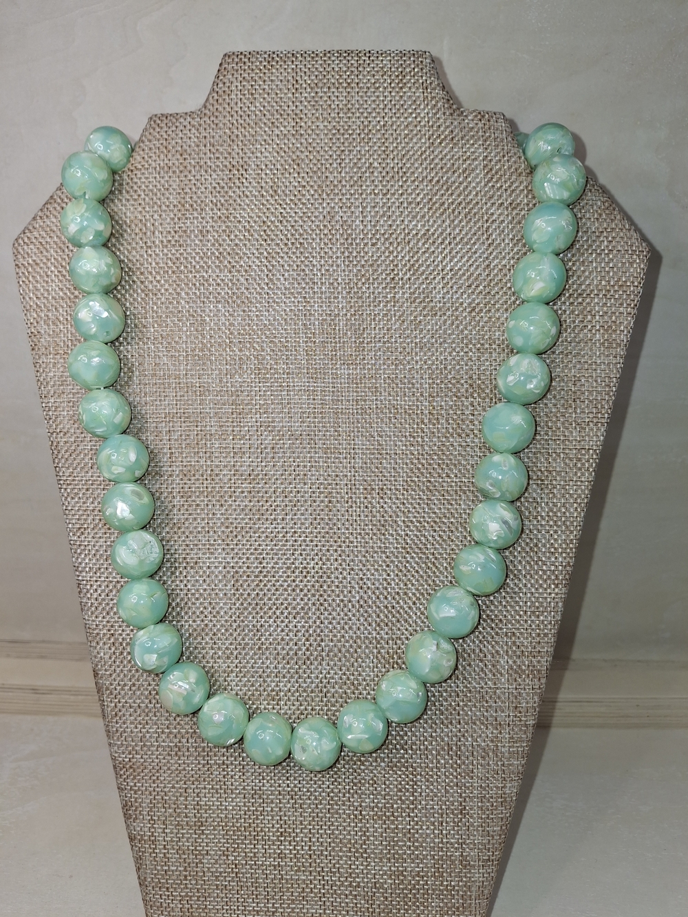 Mint Green Beaded Statement Necklace - Women Jewelry